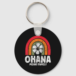 Ohana Means Family Hawaii Summer Palm Trees Beach Key Ring