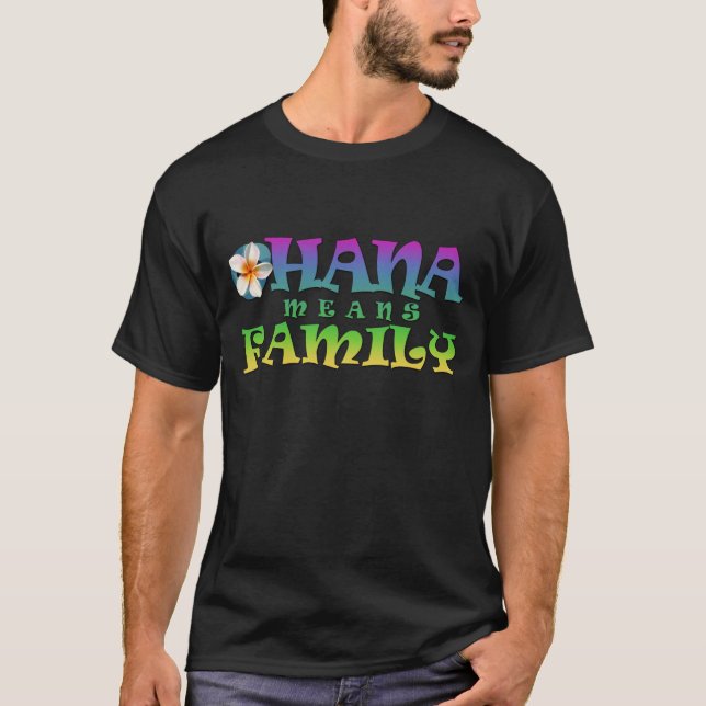  Ohana means family - with plumeria Men's T-shirt (Front)
