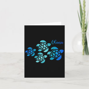Ohana Sea Turtle Family Hawaii Vacation Tropical H Card