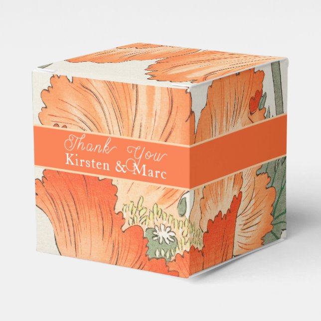 Ohara Koson, Japanese Orange Poppy - Thank You Favour Box (Front Side)