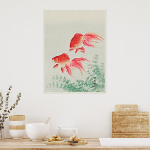 Ohara Koson Two Veil Goldfish - Fine Art Poster