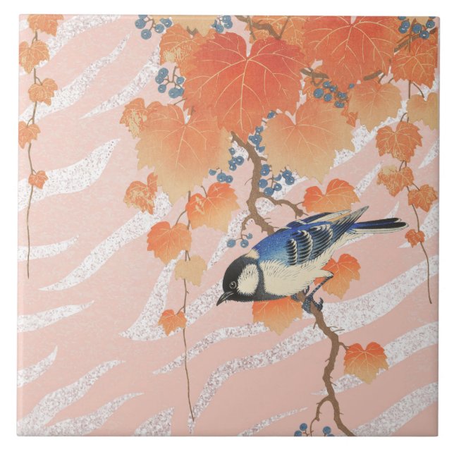 Ohara Koson's bird painting Tile (Front)