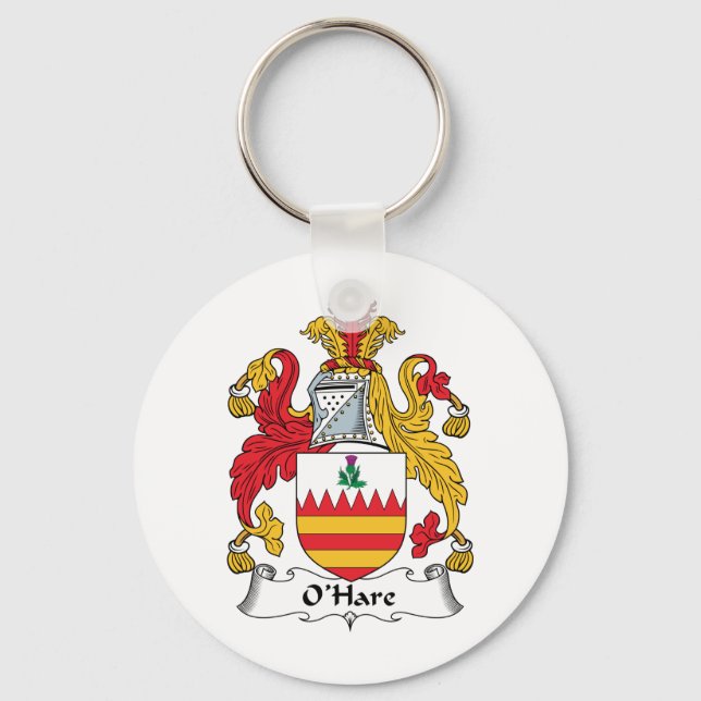 O'Hare Family Crest Key Ring (Front)