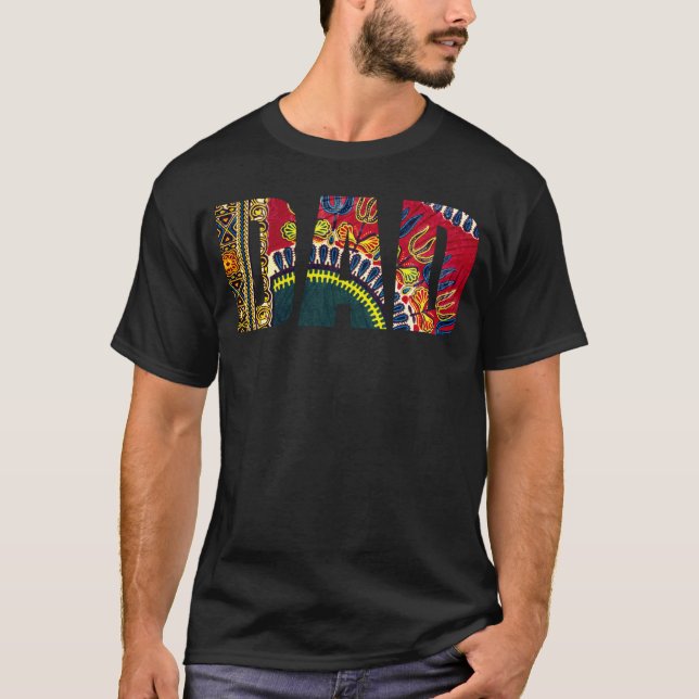 Oheneba Melanin Black Dad Father s Dashiki Pattern T-Shirt (Front)