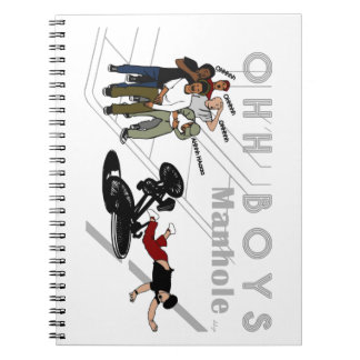 OHH BOYS - Man on Bike Hits a Manhole Case-Mate iP Notebook