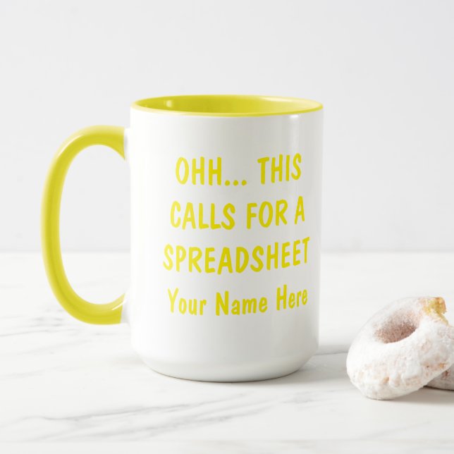 Ohh this calls for a Spreadsheet, Funny Accountant Mug (With Donut)