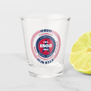 Ohio 17th Star Patriotic Shot glass