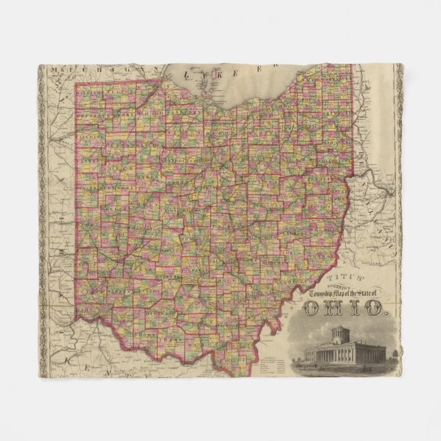 Ohio 3 fleece blanket (Front (Horizontal))