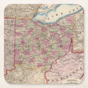 Ohio 9 square paper coaster