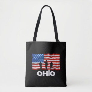 Ohio American Flag Christmas Tote Bag
