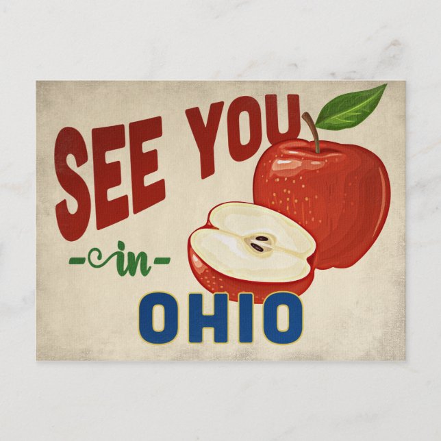 Ohio Apple - Vintage Travel Postcard (Front)