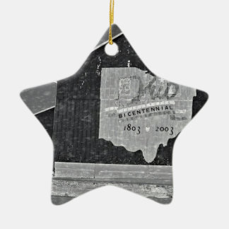 Ohio Barn In Winter Ceramic Tree Decoration