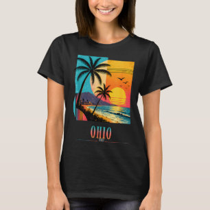 Ohio Beach Sunset 2026 Summer Vacation Retro Vibes T-Shirt