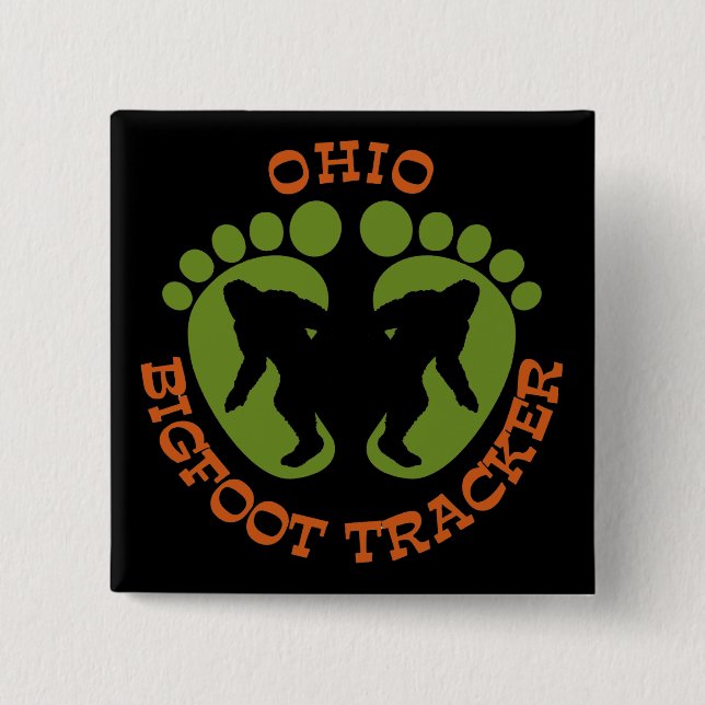 Ohio Bigfoot Tracker 15 Cm Square Badge (Front)
