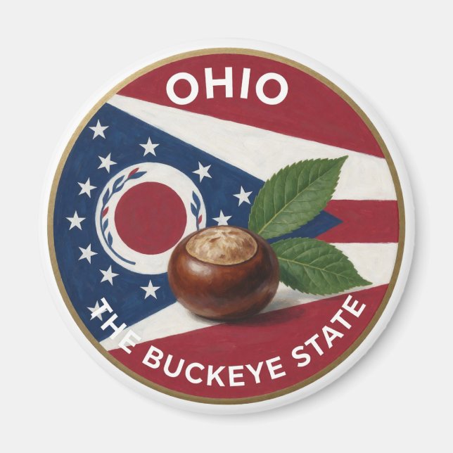 Ohio Buckeye Emblem 🌰 Magnet (Front)