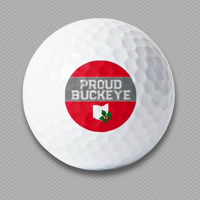 Ohio Buckeye Proud Golf Balls (Proud Ohio Buckeyes will enjoy these spirited golf balls in red and gray.)