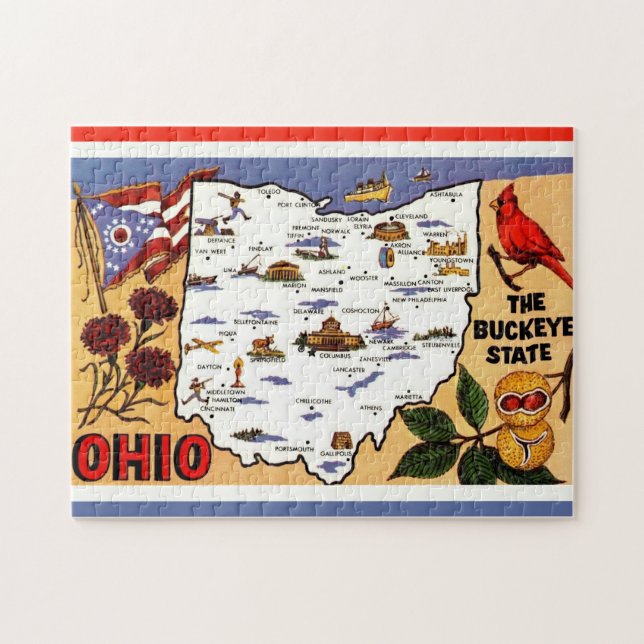  Ohio Buckeye State 11x14 Postcard Jigsaw Puzzle (Horizontal)