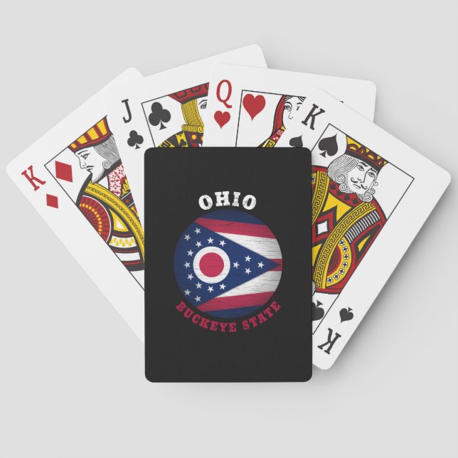 OHIO BUCKEYE STATE FLAG PLAYING CARDS (Back)