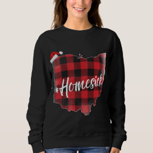 Ohio Buffalo Plaid #Homesick Christmas Santa Hat S Sweatshirt