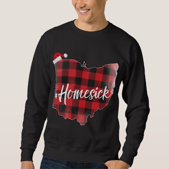 Ohio Buffalo Plaid #Homesick Christmas Santa Hat S Sweatshirt (Front)