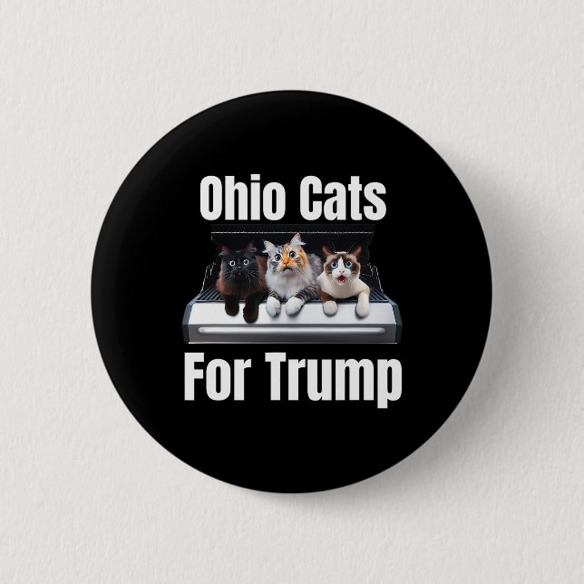 Ohio Cats For Trump - Funny Political Cat  6 Cm Round Badge (Front)