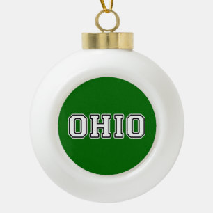 Ohio Ceramic Ball Christmas Ornament