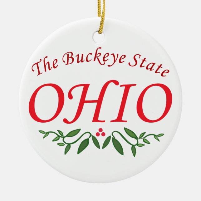 Ohio Ceramic Tree Decoration (Front)