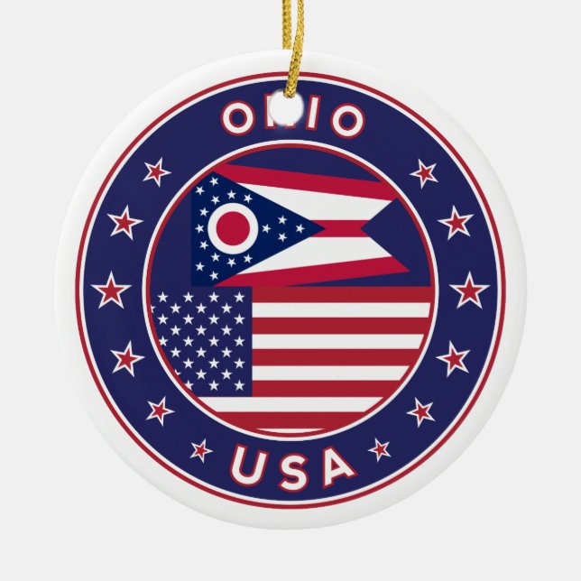 Ohio Ceramic Tree Decoration (Front)
