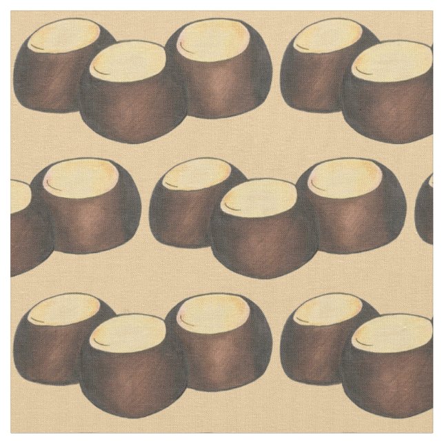 Ohio Chocolate Peanut Butter Buckeye Nut Candy OH Fabric (Close Up)