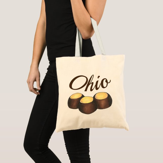 Ohio Chocolate Peanut Butter Buckeye Nut Candy OH Tote Bag (Front (Product))