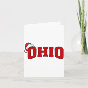 Ohio Christmas Santa Hat Retro Throwback Souvenir  Card