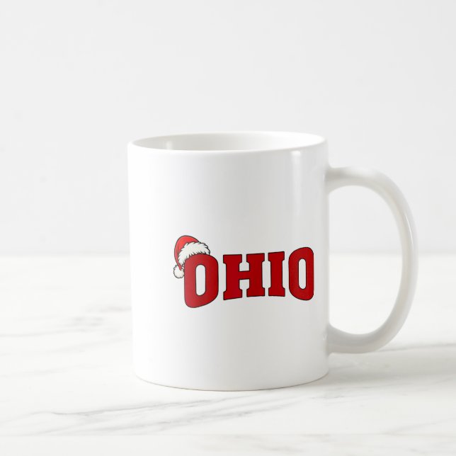 Ohio Christmas Santa Hat Retro Throwback Souvenir  Coffee Mug (Right)