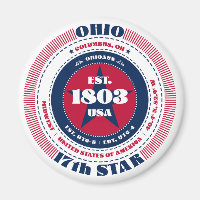 Ohio Circle Typography Souvenir Magnet