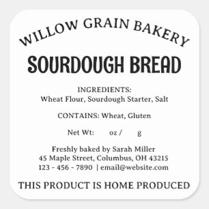 OHIO Cottage Law Food Sourdough Bread Label