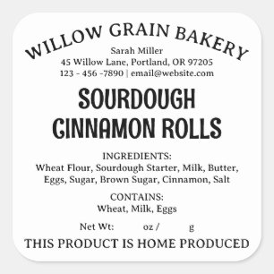 Ohio Cottage Law Food Sourdough Cinnamon Label