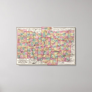 Ohio Counties 2 Canvas Print