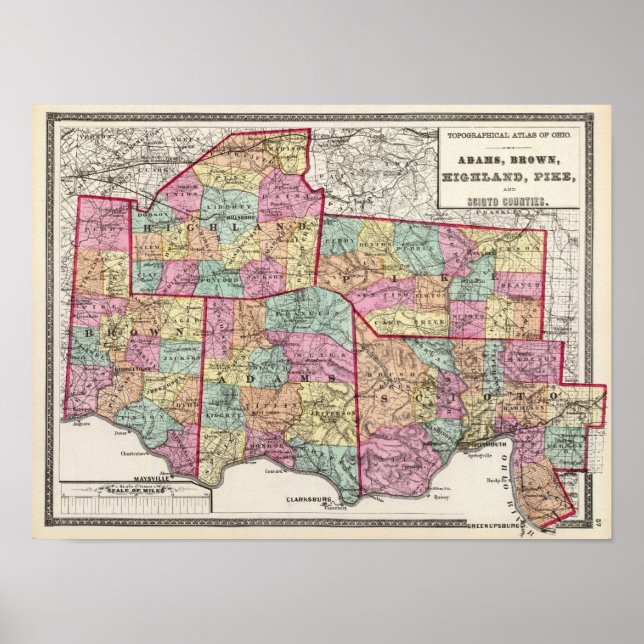 Ohio Counties 2 Poster (Front)