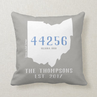Ohio Custom Town Zip Code Home Pillow