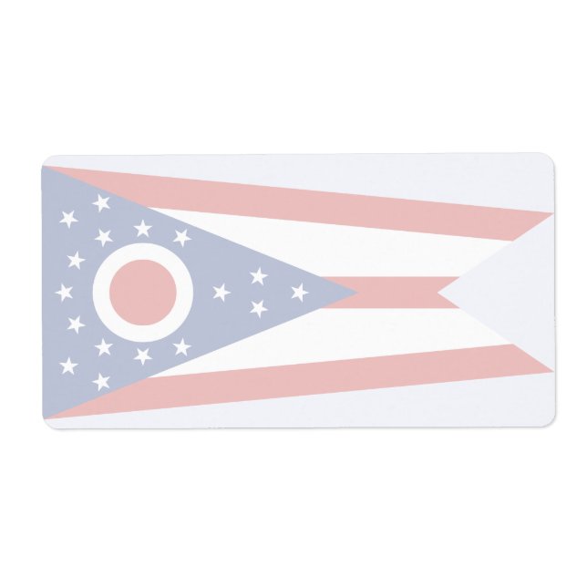 Ohio Faint Flag Shipping Label (Front)