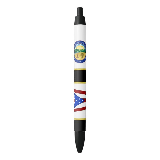 Ohio flag black ink pen (Front Vertical)