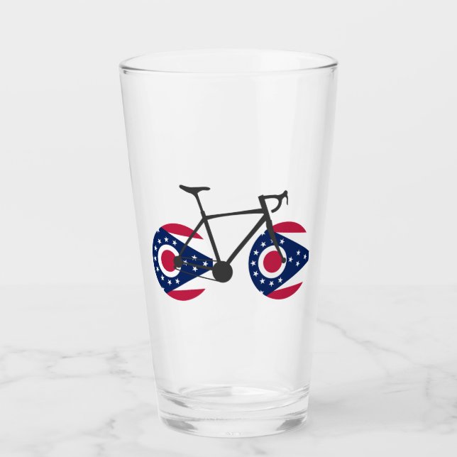 Ohio Flag Cycling Glass (Front)
