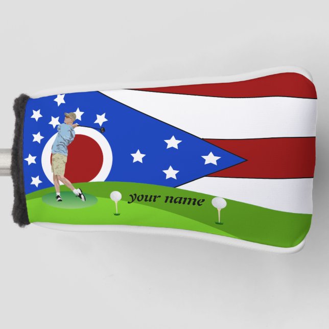 Ohio flag golf head cover (Front)