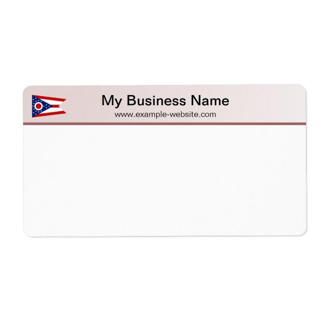 Ohio Flag Header Shipping Label (Front)