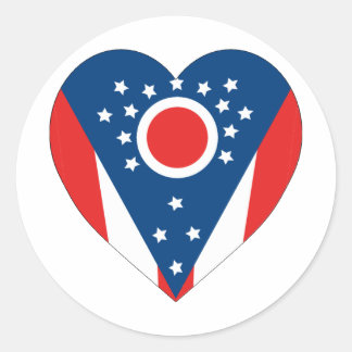 Ohio Flag Heart Classic Round Sticker