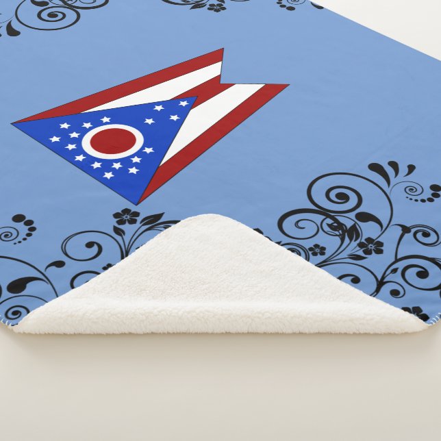Ohio flag sherpa blanket (3/4)