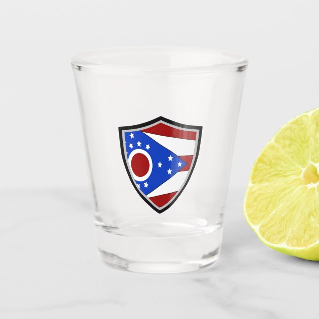 Ohio flag shot glass (Front)