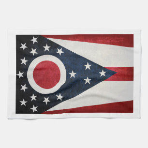 Ohio Flag Tea Towel