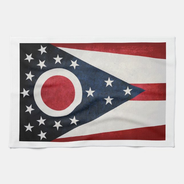 Ohio Flag Tea Towel (Horizontal)