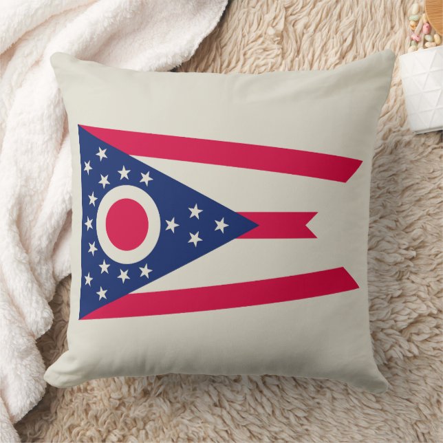 Ohio Flag: The Buckeye State Banner Cushion (Blanket)
