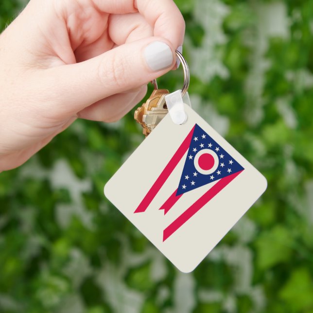 Ohio Flag: The Buckeye State Banner Key Ring (Hand)